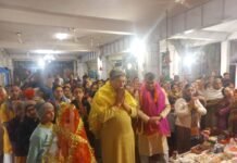 भागवत में श्री कृष्ण बाल लीला ,चीर हरण व गिरिराज पूजन का व्याख्यान राजीव साहनी नें लगाया प्रभु को छप्पन भोग का भोग श्री कृष्ण बाल लीला