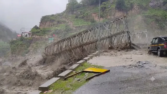 Chamoli Cloudburst, Uttarakhand Rain, NDRF Rescue, BRO Employee Missing, Valley Bridge Collapse