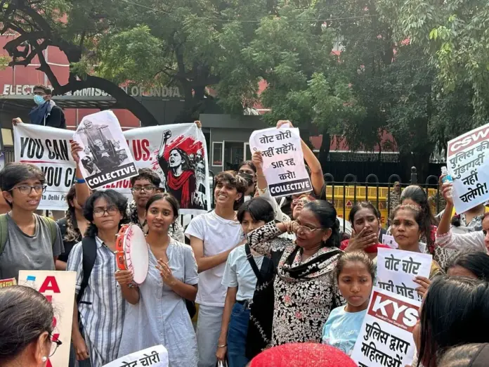 Delhi Police Protest, SIR Controversy, Women Protesters, Police Harassment Allegations, Delhi News